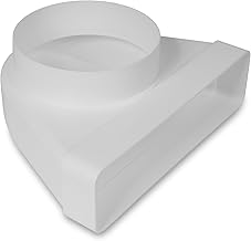 Repa Market 90° gradi 220 x 55 mm su Ø125 mm Connettore a condotto piatto rettangolare per collegamento del tubo rotondo - clima, ventilazione, riscaldamento, raffreddamento - Aerazione Canalina, Tubi
