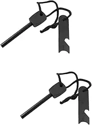 INOOMP 2 peças de pedra de pederneira ao ar livre pedra de pedra de acampamento iniciador de fogo de arranque de fogo vara de ferro para iniciante de fogo isqueiro de pederneira encendedores pacote de sobrevivência grande