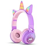 NENOS Bluetooth Kids Headphones - Wireless 93dB Limited Volume Unicorn Headphones