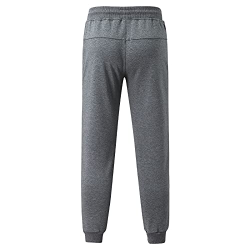 MYNKYLL Calça de moletom masculina com zíper bolso sólido com cadarço casual algodão cintura média c