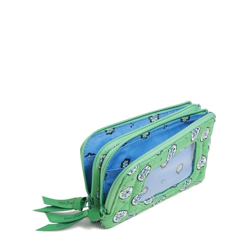 Image of Vera Bradley Women's Cotton Double Zip ID Case Wallet With RFID Protection