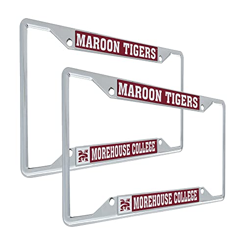 Desert Cactus Morehouse College License Plate Frame Car Tag Holder for Front or Back of Car Officially Licensed Metal (Mascot 2-Pack)