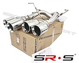 SRS Axleback Exhaust POLISH Compatible/Replacement for 2015-2021 SUBARU WRX/STI 4' TIPS