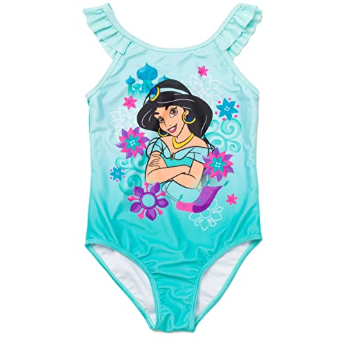 Disney Princess Girls One Piece Bathing Suit UPF 50+ Toddler to Big Kid Sizes (2T - 10-12)