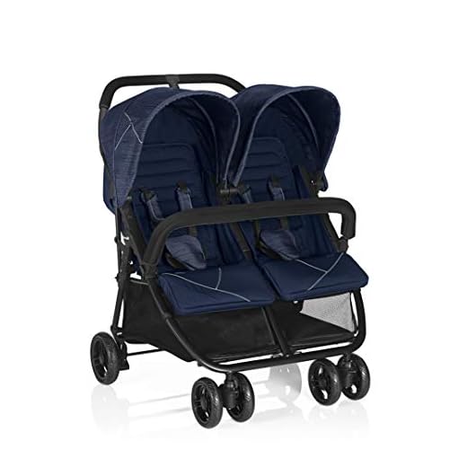 Brevi 760-653 Indue Passeggino Gemellare, omologato sino a 22 kg, Navy Blue Jeans