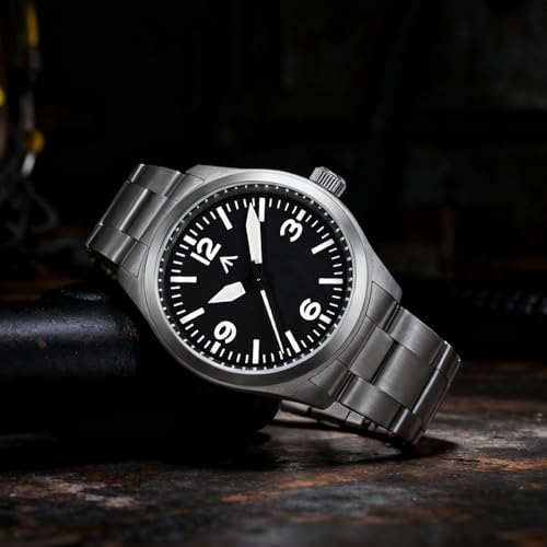 Image of TACTICAL FROG Militado ML08 Field Watch Japanese Sweep VH31 / 515 Movt with Calendar, Men's Military Watch Sapphire Crystal 10 ATM Waterproof Analog Watches for Men