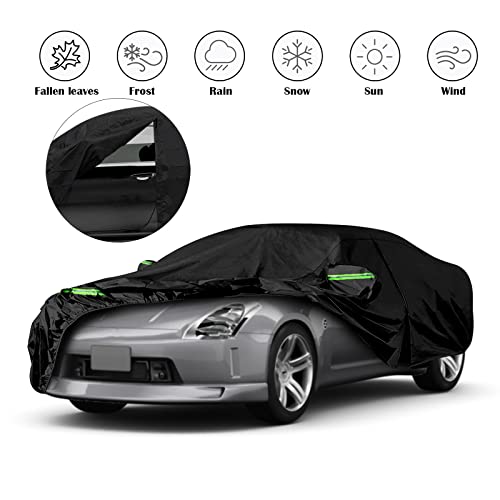 Image of Waterproof Car Covers Replace for 2003-2009 Nissan 350Z, 6 Layers with Inner Cotton Liner Custom-Fit Outdoor All Weather Full Car Covers with Zipper Door for Snow Rain Dust Hail Protection