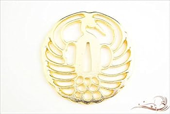 Amazon.co.jp: 鍔 鶴透かし鍔（金メッキ）・石田三成 模造刀 居合刀