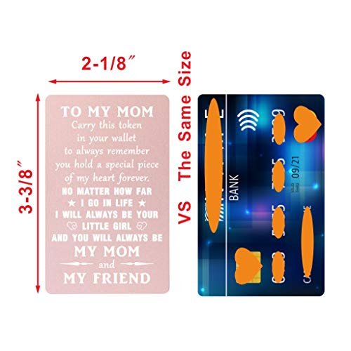 TANWIH Mom Gifts Mothers Day Card - I Love You Mom Birthday Gifts from Daughter, Metal Engraved Wallet Card, Wedding Card for Mom3