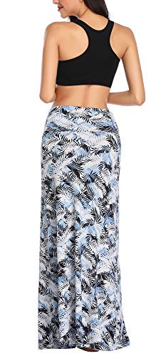 Image of Urban CoCo Women's Stylish Spandex Comfy Fold-Over Flare Long Maxi Skirt