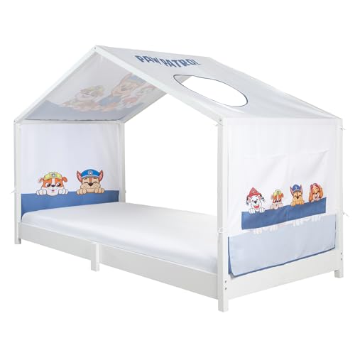 roba Housse pour lits maison Montessori 90 x 200 cm au design Paw Patrol – accessoire assorti pour transformer le lit en lit à baldaquin – avec 3 poches...