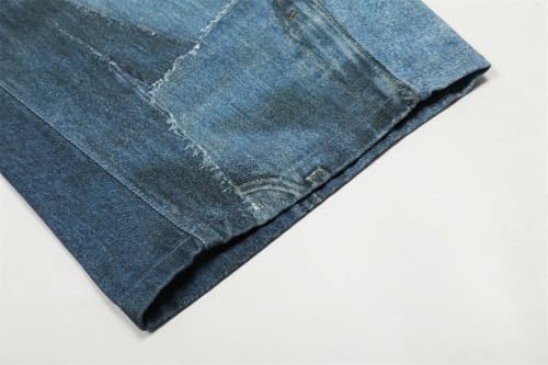 Men Vintage Streetwear Y2K Wide Leg Jean Trouser Baggy Denim Pants 5