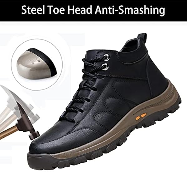 Ademende Beschermende Sneakers,Veiligheidsschoenen Unisex Heren Veiligheidstrainers Dames Stalen neus Ademende beschermende werkschoenen,_