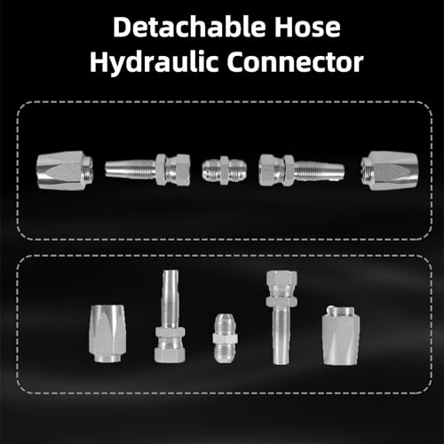 Image of 3 Pack 1 /4 inch 3 /8'' 1 /2'' Hydraulic Hose Field Repair Kit 1 /4 inch 3 /8'' 1 /2'' Inner Diameter Reusable Hydraulic Hose Fittings Hydraulic Hose Connector (1 /4 & 3 /8 & 1 /2 Inch)
