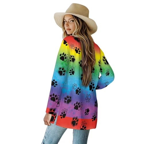 Image of Women's Open Front Cardigan Long Sleeve Loose Sweater Lightweight Soft Cardigan Jackets
