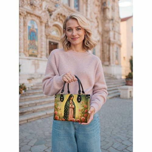 Bolso de cuero Virgen María para mujer estilo vintage miniatura 3