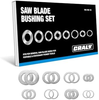 CRALY Saw Blade Bushing Set, Arbor Adapter Kit, Reduction Ring Combo, 30mm-5/8'', 20mm-5/8'', 7/8''-5/8'', 20mm-1/2'', 1''-5/8'', 20mm-10mm, 5/8''-3/8'', 5/8''-1/2'', 16-Pack(BU-08-16)