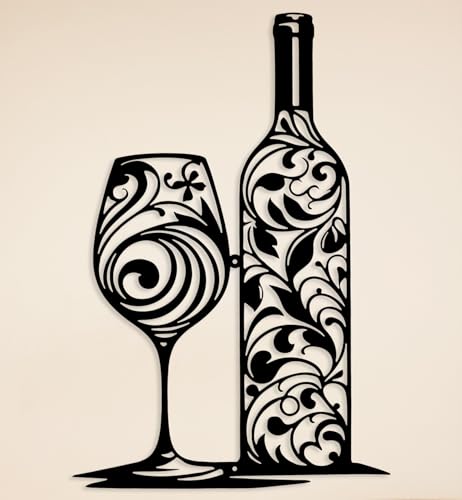 Benziso Wine Wall Decor, Metal Wall Art for Kitchen, Wine