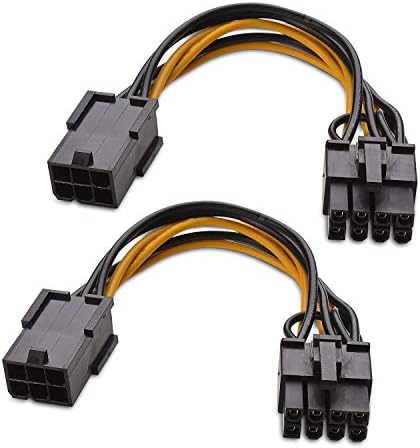 Cable Matters 2-Pack 6-Pin to 8-Pin PCIe Adapter Cable, 10cm | GPU Power Cable, 6-Pin to 8-Pin PCIe
