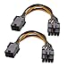 Price comparison product image Cable Matters (2-Pack) 6-Pin PCIe to 8-Pin PCIe Adapter Power Cable - 10cm