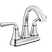 Delta Geist Chrome Centerset Bathroom Sink Faucet 4 in.