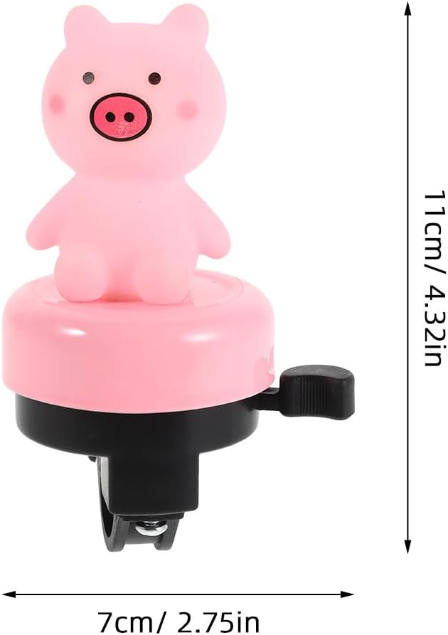 2pcs Bike Bell with Loud Sound, Cute Cartoon Pink Pig Horn, Cycling Handlebar Bell for Boys and Balance Bikes and Scooters image 2