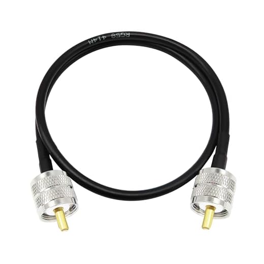 Rydocyee RG58 Coaxial Cable 2 Feet Solid Copper, UHF Male PL-259 to UHF Male PL-259 Low Loss, CB Coax Cable for SWR Meter, CB Radio, Antenna Tuner, Ham Radio, Police Scanner (2FT)