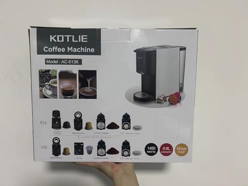 KOTLIE Máquina de Café Expresso 4 em 1, Ajuste O Volume Livremente, Cafeteira de Dose Única para Nes
