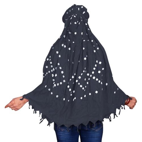 Image of Cotton Long Scarf Cum Mask Scarves Usable for Vehicle Driver | White Printed Design Fabric | Universal Size | Soft & Breathable Sun Protection | For Girl & Women