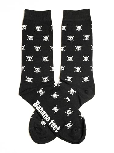 Banana Feet Calcetines Calaveras Fantasía para Hombre y Mujer | Algodón Bordado con Diseños Divertidos y Originales | Calcetines Estampados Unisex Calidad Fabricación Local (Talla L, EU 41-45)