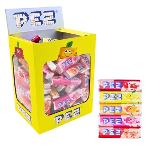 PEZ Refill Box Mixed Fruit Flavoured Mix Retro Vegan Gift Sweets 850 g (Pack of 1)