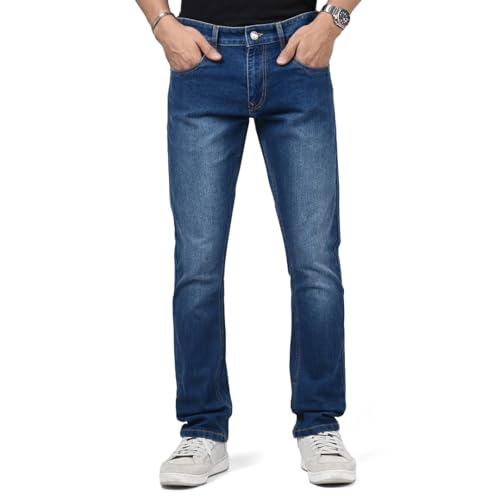 Image of WROGN Men's Slim Fit Jeans | Cotton Stretch | Solid | Casual Denim