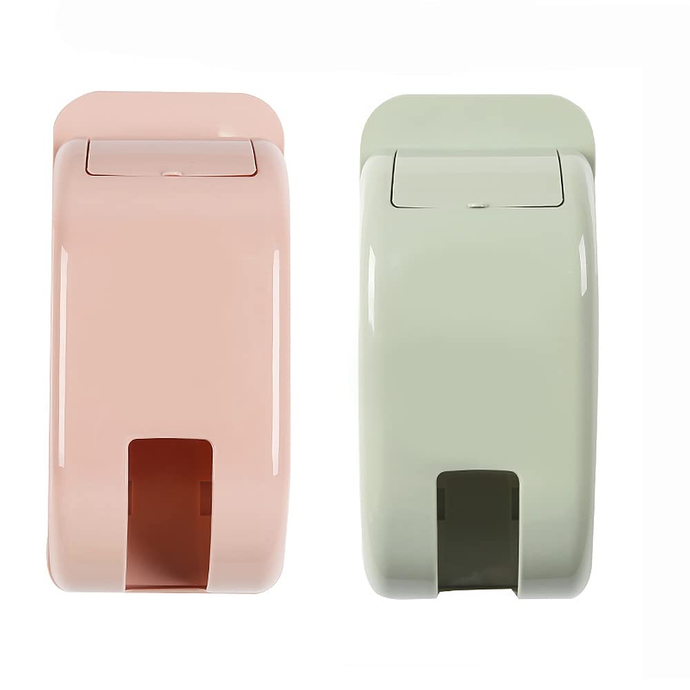 Soporte para bolsa de transporte, autoadhesivo para montaje en pared, dispensador de bolsa, soporte para cubo de basura, dispensador de bolsas de basura para cocina, hogar, baño (verde + rosa)