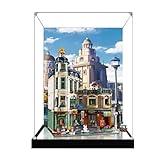 Acryl-Displaybox für Lego 11371 Einkaufsstraße Architekturmodell, transparente staubdichte Displaybox, kompatibel mit Lego 11371 Modell (Modell nicht im Lieferumfang enthalten) (Spiegelsockel +