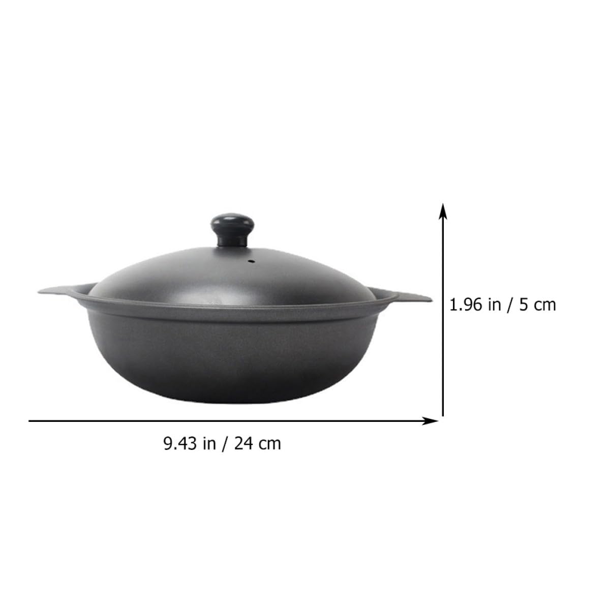 BESPORTBLE Recipiente para Arroz y Pollo Estofado, Cazuela de Barro Tapa, Olla de Hierro Fundido para Cocina Doméstica y Uso Diario