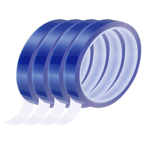 Image of uxcell Blue Heat Tape, 4 Rolls 20mmx33m 108ft High Temperature Heat Resistant Tape for Sublimation,Heat Vinyl Press,Heat Transfer, Circuit Board, No Residue