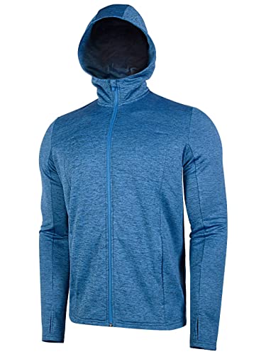 Mens Zip Up Sweatshirt Hoodies Windbreaker Running Workout Track Jacket(M, Blue Heather) #TOP3