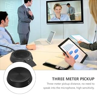 SHERCHPRY Microfono Omnidirezionale USB in Lega di Zinco Nero, Microfono da Tavolo Portatile per Videoconferenze, Streaming Live e Chiamate Vocali Riduzione Intelligente del Rumore