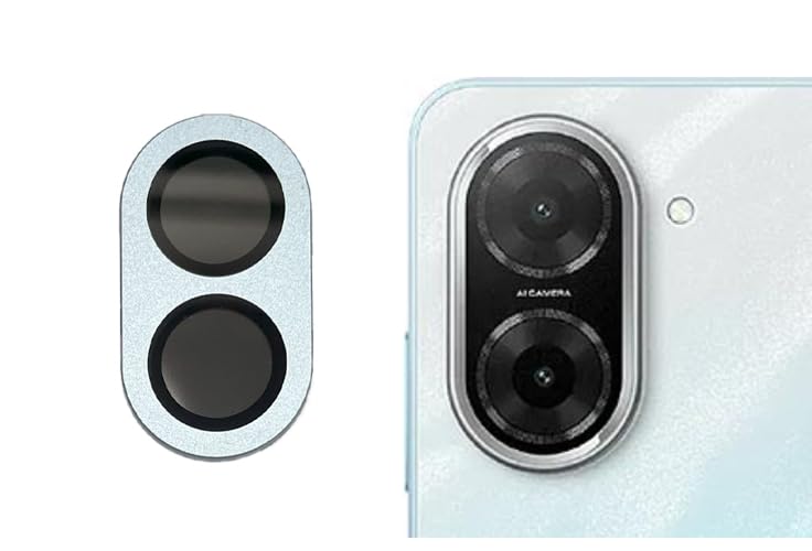 Image of imluckies Camera Ring Lens Protector (Aluminum with Tempered Glass) Compatible for Redmi A5 4G - Blue (Pack of 1 rings)