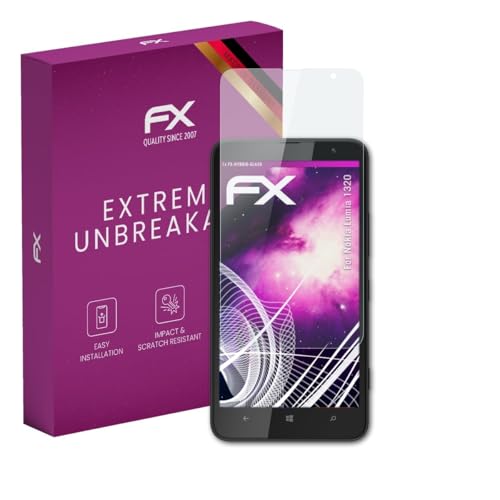 atFoliX Plastic Glass Protective Film compatible with Nokia Lumia 1320, 9H Hybrid-Glass FX Screen Protector