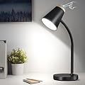 EJIAXIN Desk Lamp for College Dorm Room - Small LED Desk Lamp Touch Dimmable Reading Light for Home Office - Adjustable Flexible Gooseneck Table Lamp for Bedside Bedroom Nightstand Black