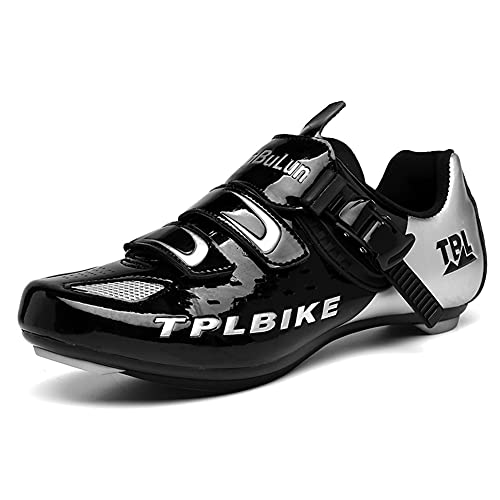 Mens Road Bike Cycling Womens Shoes Peloton Bike Shoes Compatible with SPD and Delta Cleats Riding Shoe Indoor Outdoor Black 285