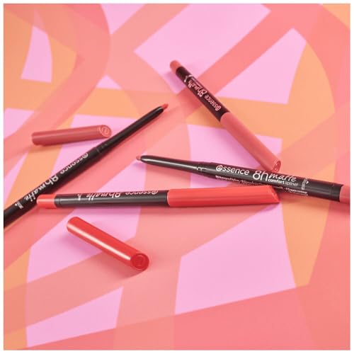 Image of Essence 8h matte comfort lipliner 07 Classic Red, lip liner, red, defined lips, long-lasting colour, matte finish, comfortable wear, 0.3 g (Pack of 2)