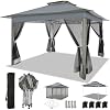 COBIZI 12×12 FT Pop up Gazebo on Clearance Outdoor pop up Canopy Tent,carpas para Patio, Shelter Tents with Sandbags & Portable Carry Bag, Patio Gazebos for Camping, Garden & Lawn, Darkgrey(Upgraded)