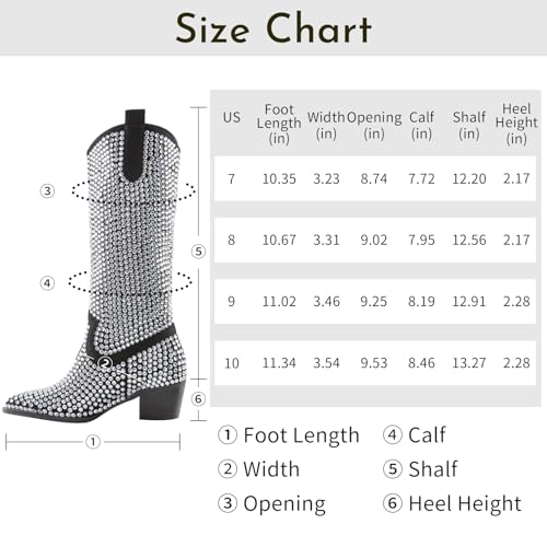 Image of ADAMUMU Womens Wide Calf Cowboy Boots Classic Western-Style Cowboys Boots for Women Pointed Toe Womens Cowgirl Boots with Chunky Heel Non-Slip Sole for Adding Timeless Elegance to Your Wardrobe