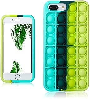 Besoar Black Green Fidget Case for iPhone 6 Plus/6S Plus/7 Plus/8 Plus 5.5" Soft Silicone Cover Cute Fun Kawaii Funny Cool Design Unique Trendy Shell for Kids Girls Boys Cases for iPhone 6/6S/7/8 Plus