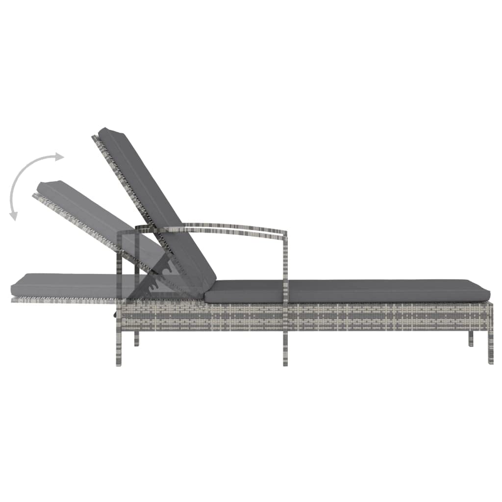 Tomostar Bain de Soleil, Chaise Longue Jardin Extérieur Transat pour Piscine avec accoudoirs Résine tressée Gris