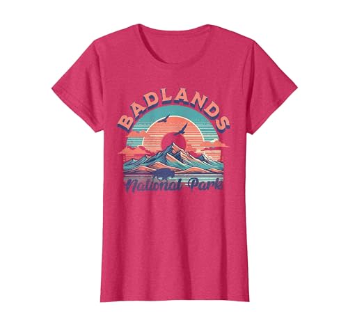 Badlands National Park T-Shirt, Women, Red Heather, X-Small