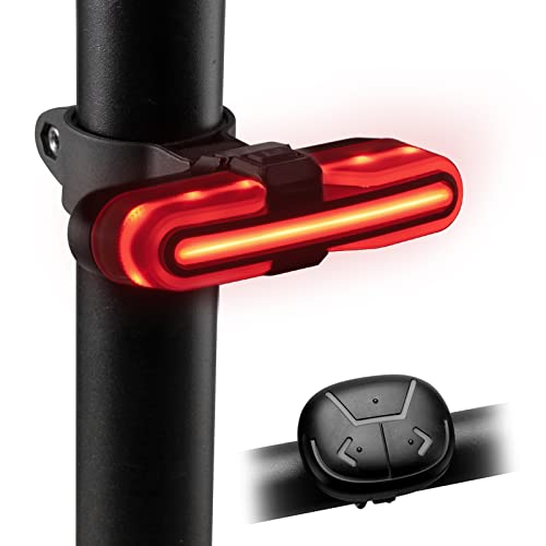 ROCKBROS USB Rechargeable Bike Rear Tail Light with Wireless Remote, IPX6 Waterproof Light with 5 Light Modes, Ultra Bright Smart Taillight for Cycling Safety