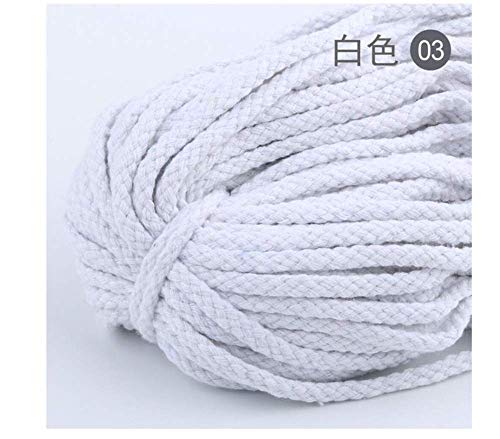 HYTGF Rope Pure 5mm Thick Colored Decorative Twisted Cord Rope Pure White Red Pink Green Black Knit Coton Decor Rope 5Yard/Lot 2pcs F Cover